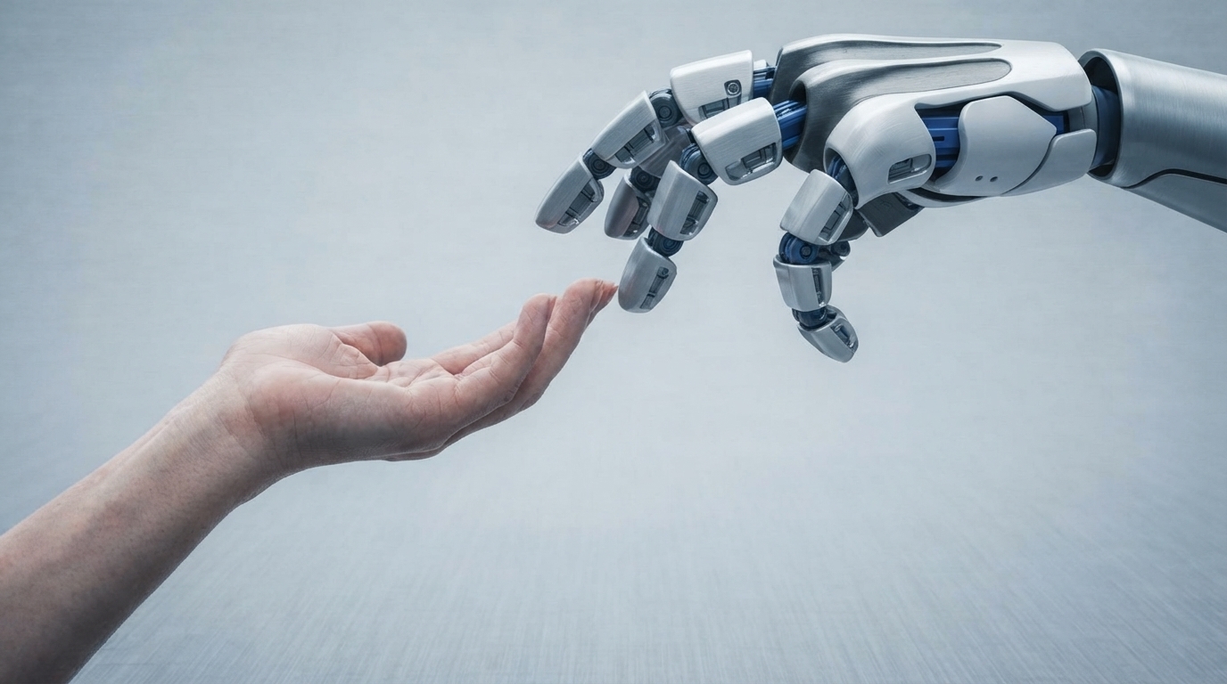 Silhouette of a human figure contemplating a vast, complex AI network, symbolizing the race between AI progress and ethical oversight.