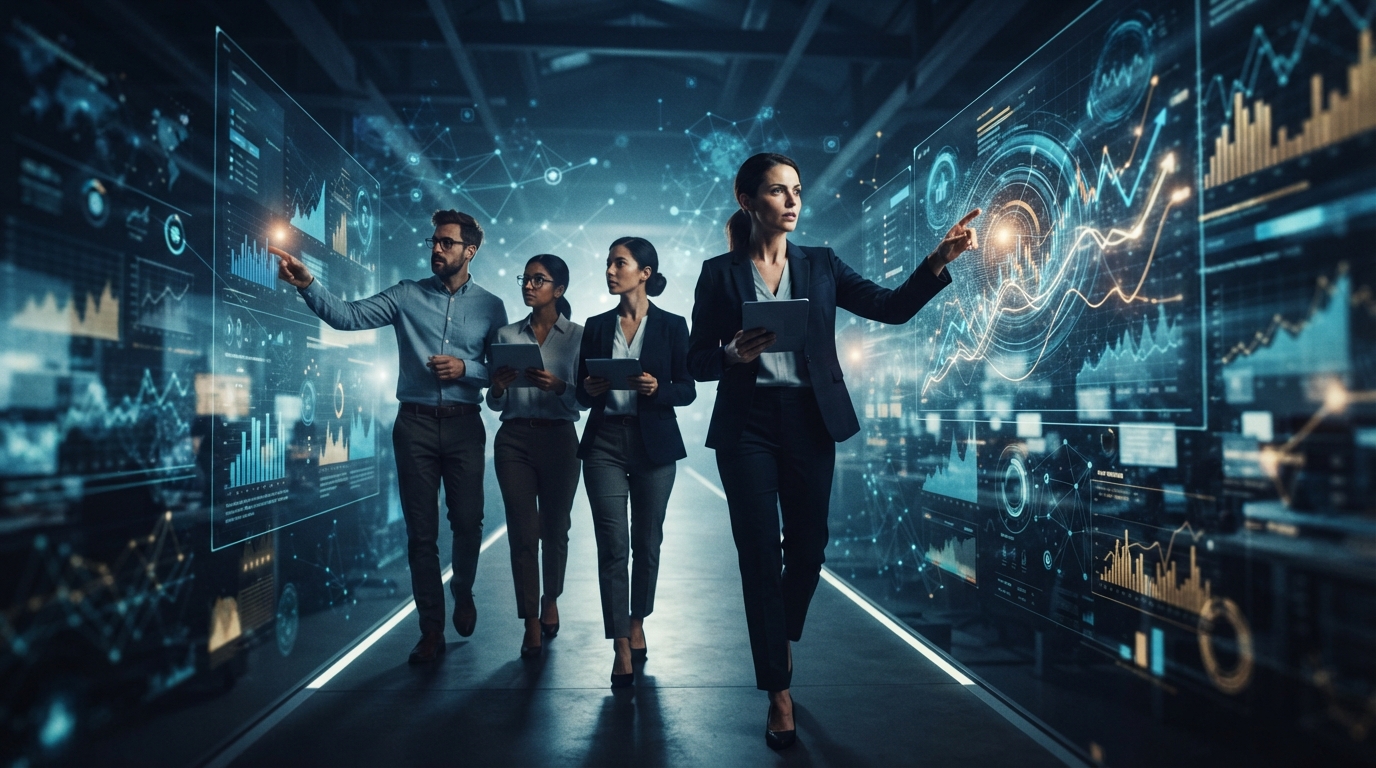 A small startup vessel skillfully navigating a chaotic, data-filled market storm, symbolizing the need for continuous learning and adaptation for survival.