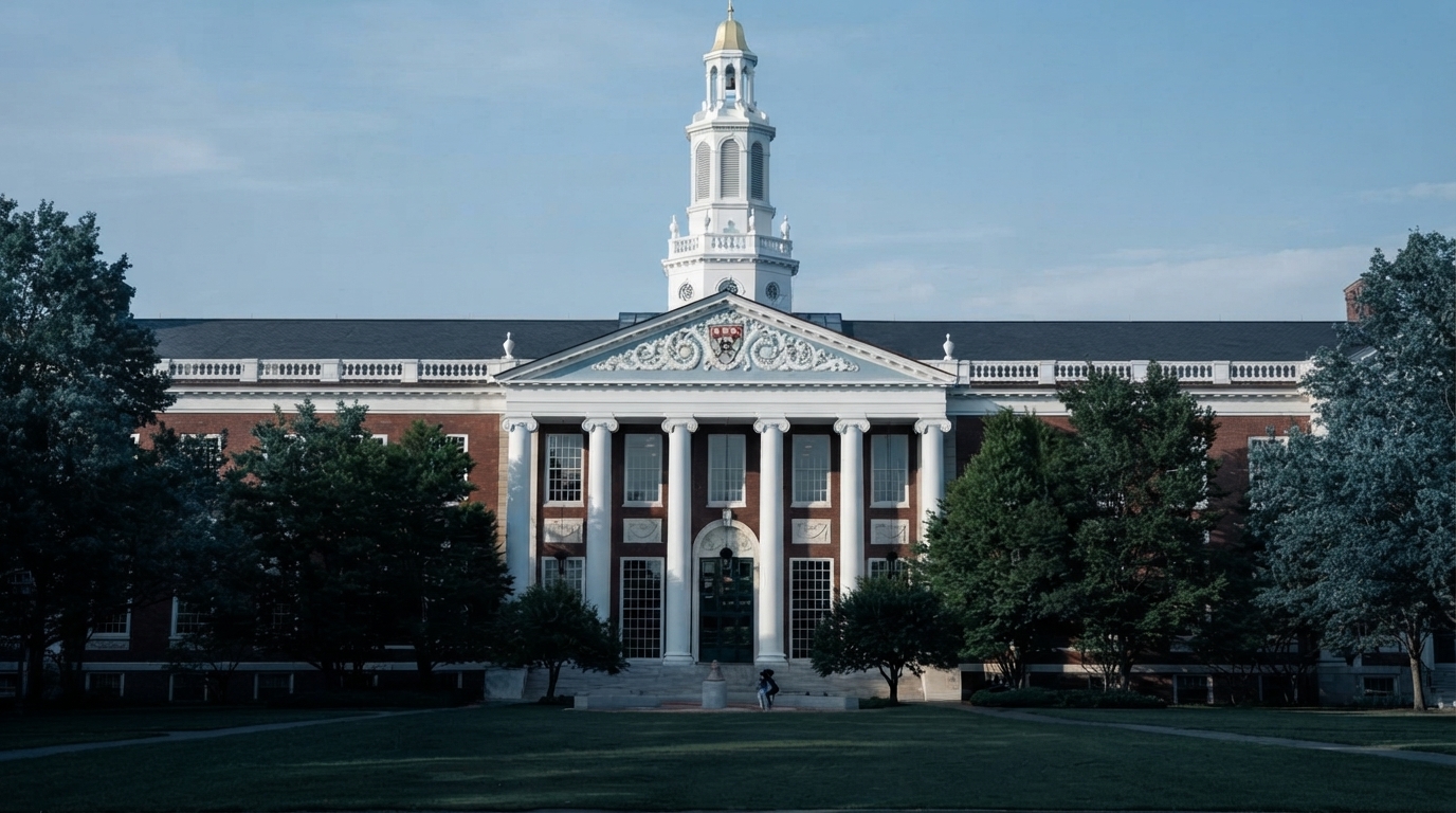 A diverse group of 16 business leaders, the new Harvard Business School Entrepreneurs-in-Residence, engage in discussion within a modern HBS setting.