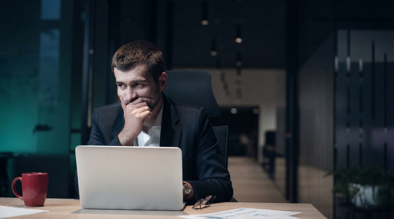 A founder diligently studying at a desk, surrounded by learning resources, symbolizing the importance of continuous founder development for startup success.