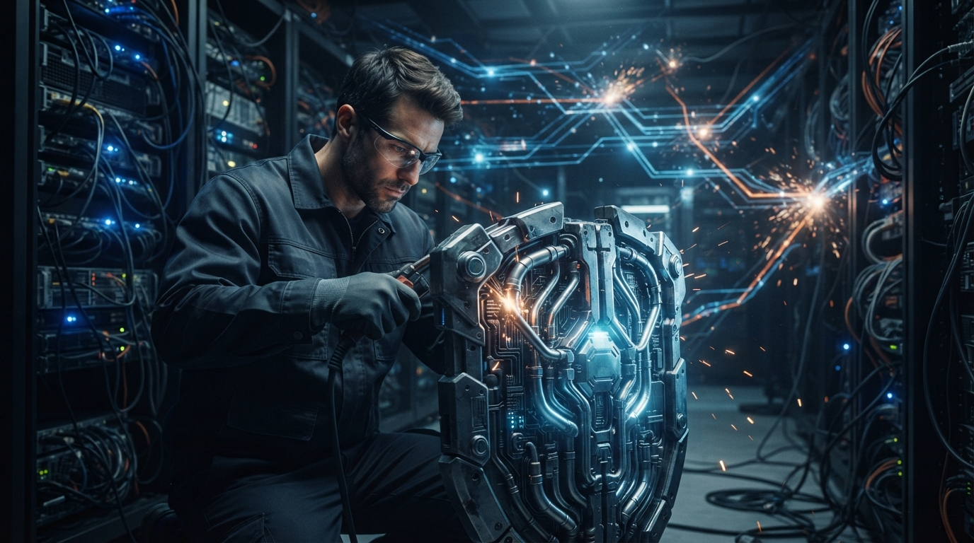 A visual representation of a robust vendor management framework being built to protect against cascading digital failures caused by vendor issues.